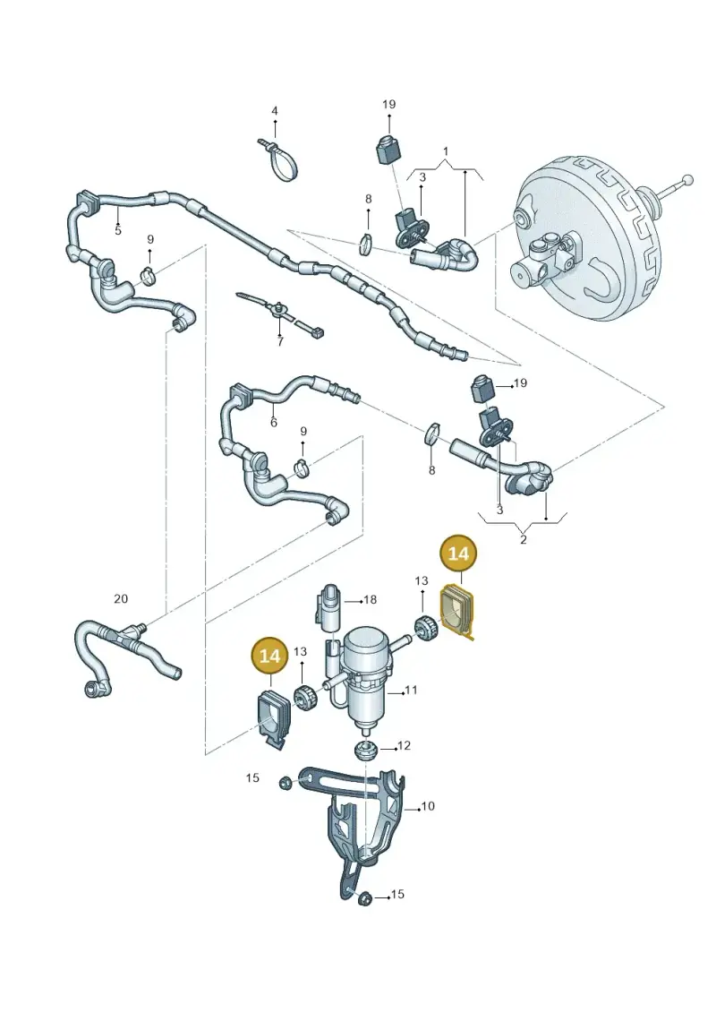 4B0614145 — Audi A6 2.7 TDI (2008-2011) diagram 448611850, position 14