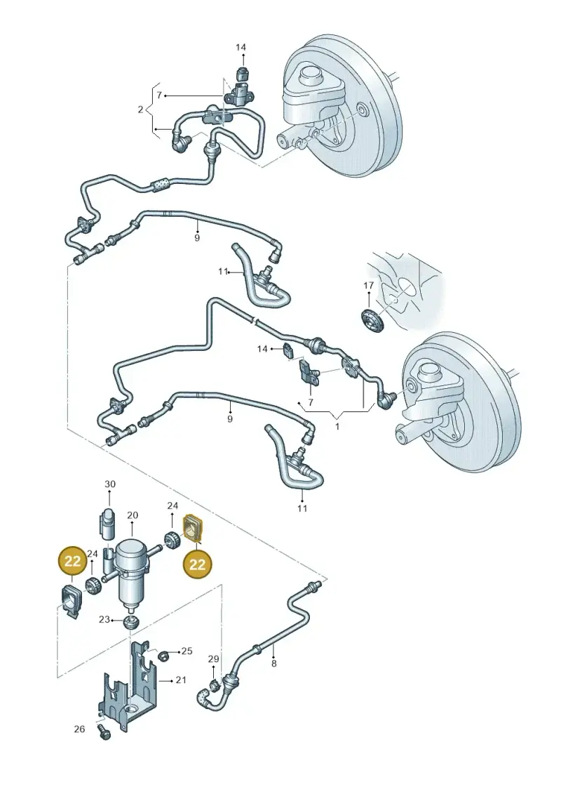 4B0614145 — Audi Q7 qu. 3.0 TDI (2009-2015) diagram 493611750, position 22
