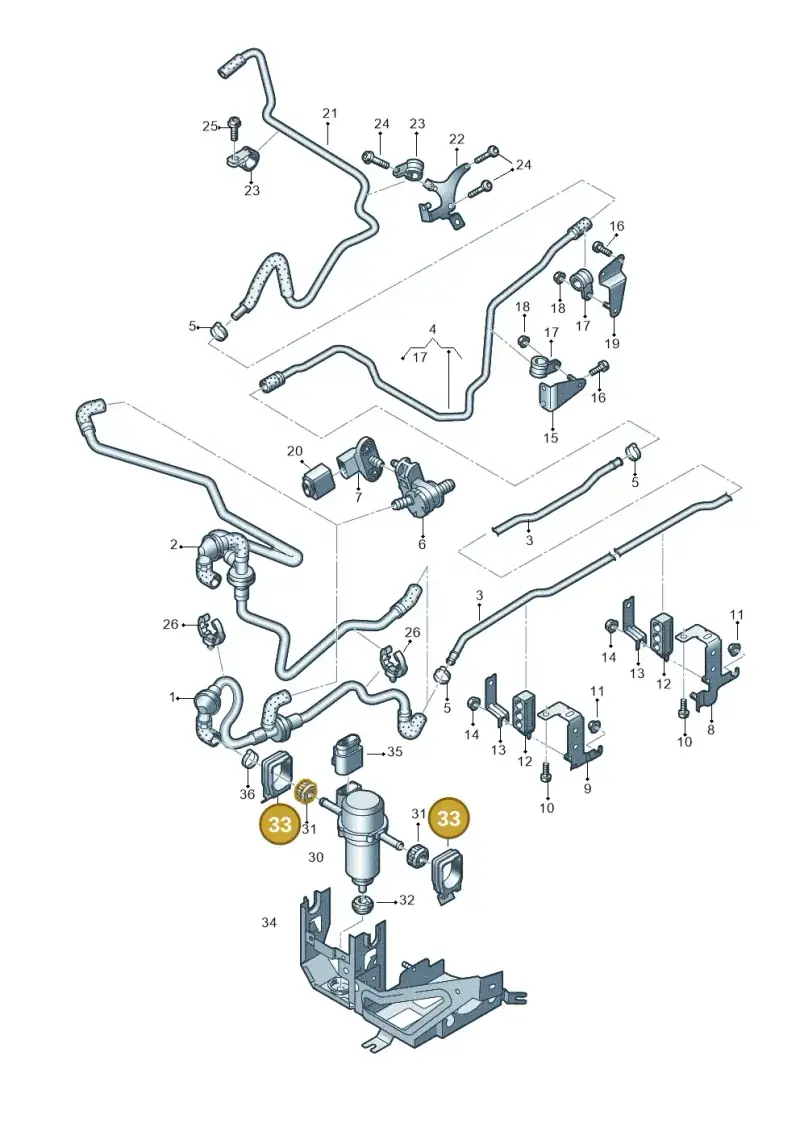 4B0614145 — Audi R8 qu. 5.2 (2012-2015) diagram 618611700, position 33