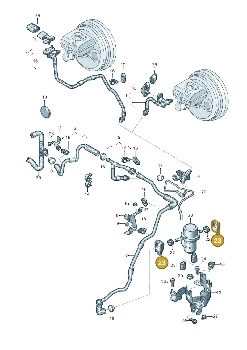 4B0614145 — Audi RS4 Av. qu. 4.2 (2012-2015) diagram 695611800, position 23