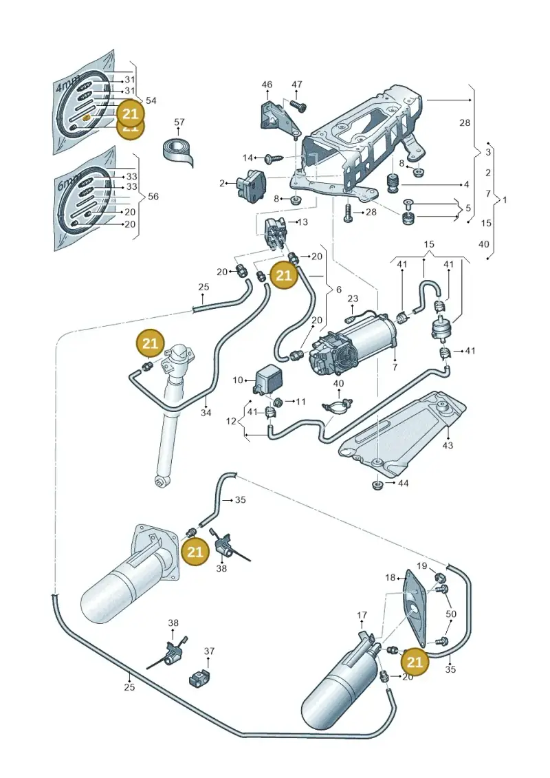 4B0616751 — Audi RS6 Avant (2019-) diagram 435616300, position 21