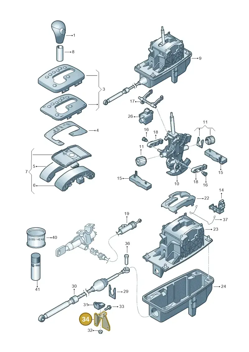 4B0713125D — Audi A4/S4 Cabrio./qu. (2002-2006) diagram 249713200, position 34