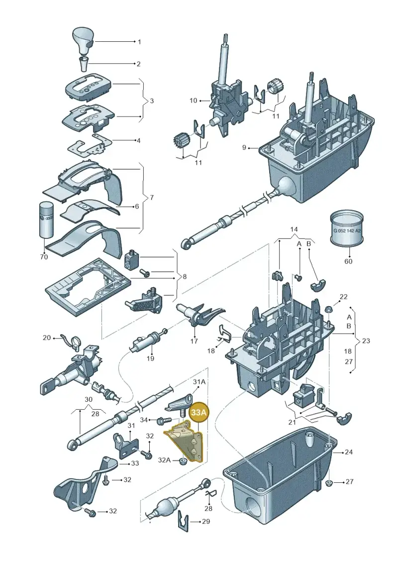 4B0713125D — Audi A6/Wagon/quattro (2001-2004) diagram 264713150, position 33A