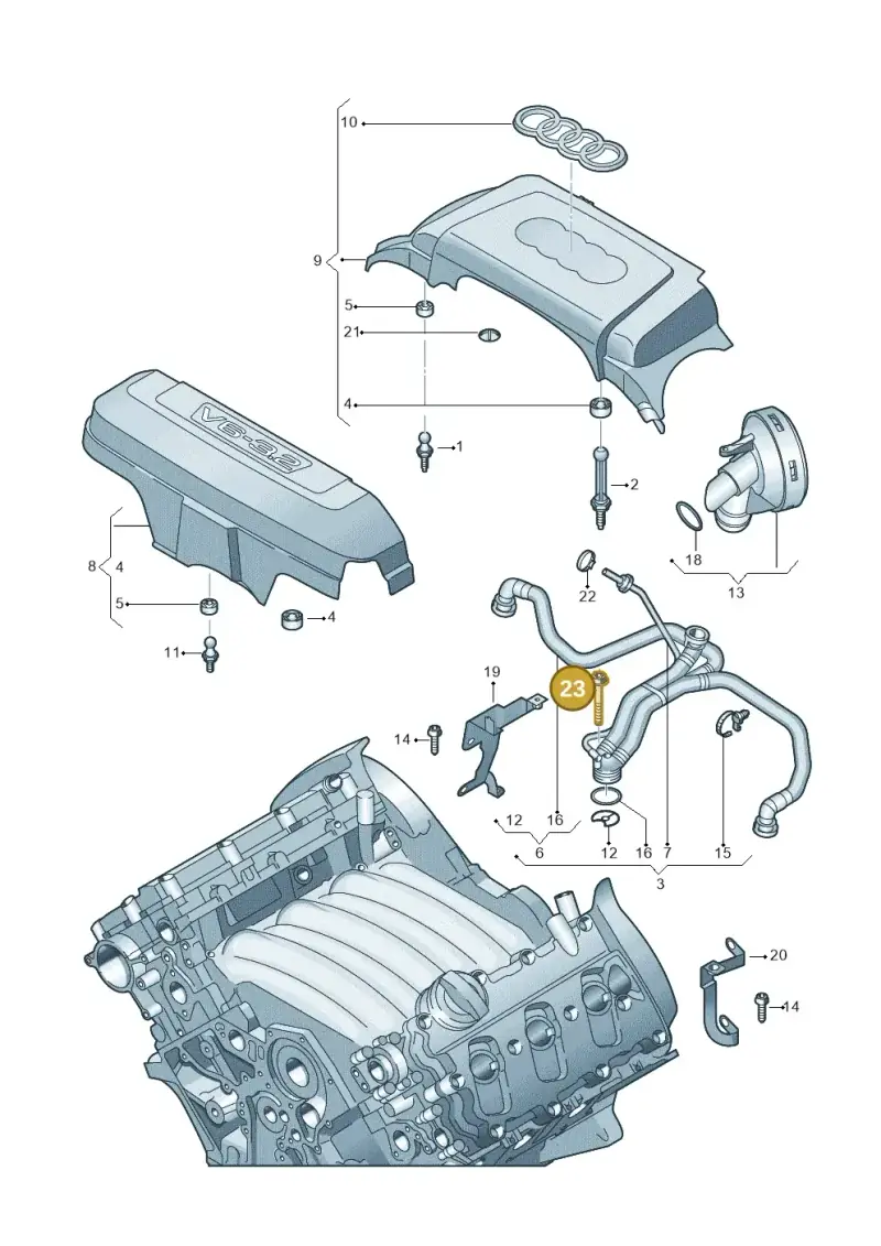 4B0807199F — Audi A6/S6/Avant/qu.   05> (2004-) diagram 448103850, position 23