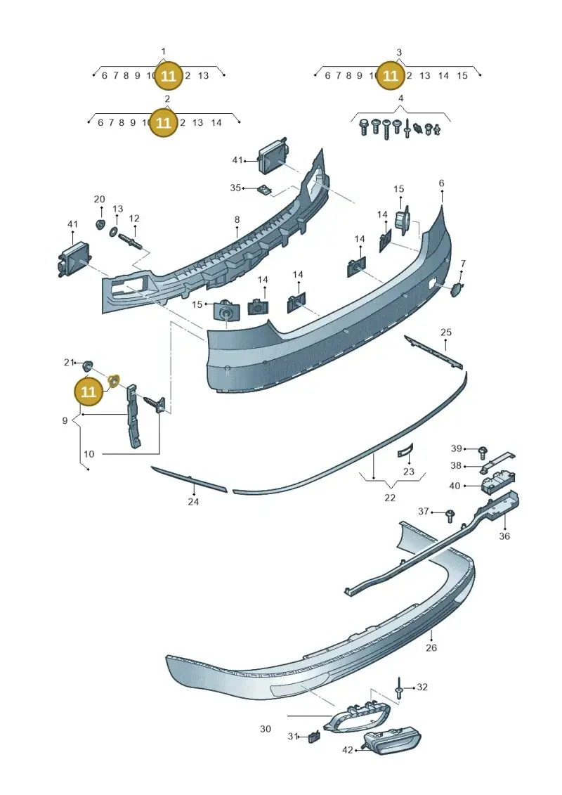 4B0807467B — Audi A8L qu. 3.0 TDI (2013-2018) diagram 771807600, position 11