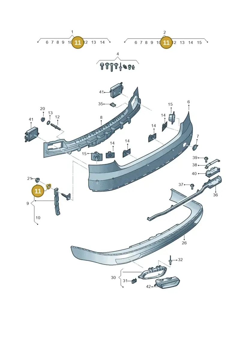 4B0807467B — Audi A8L qu. 3.0 TDI (2013-2018) diagram 771807650, position 11