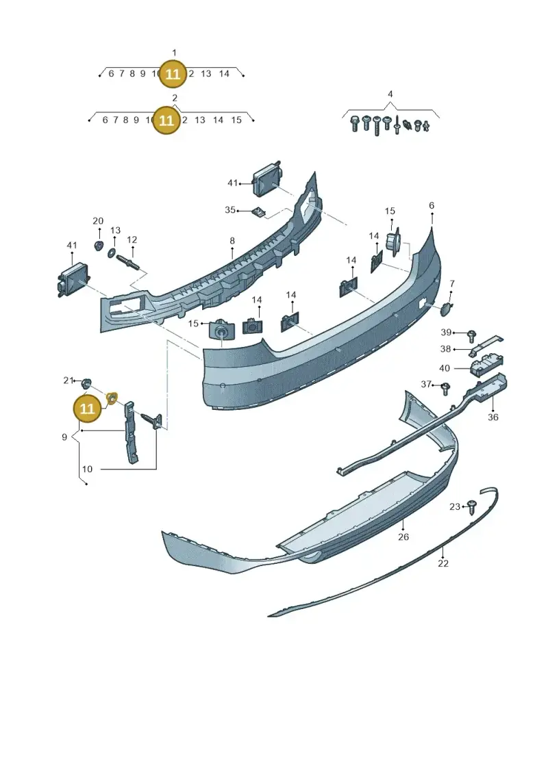 4B0807467B — Audi A8L qu. 3.0 TDI (2013-2018) diagram 771807700, position 11