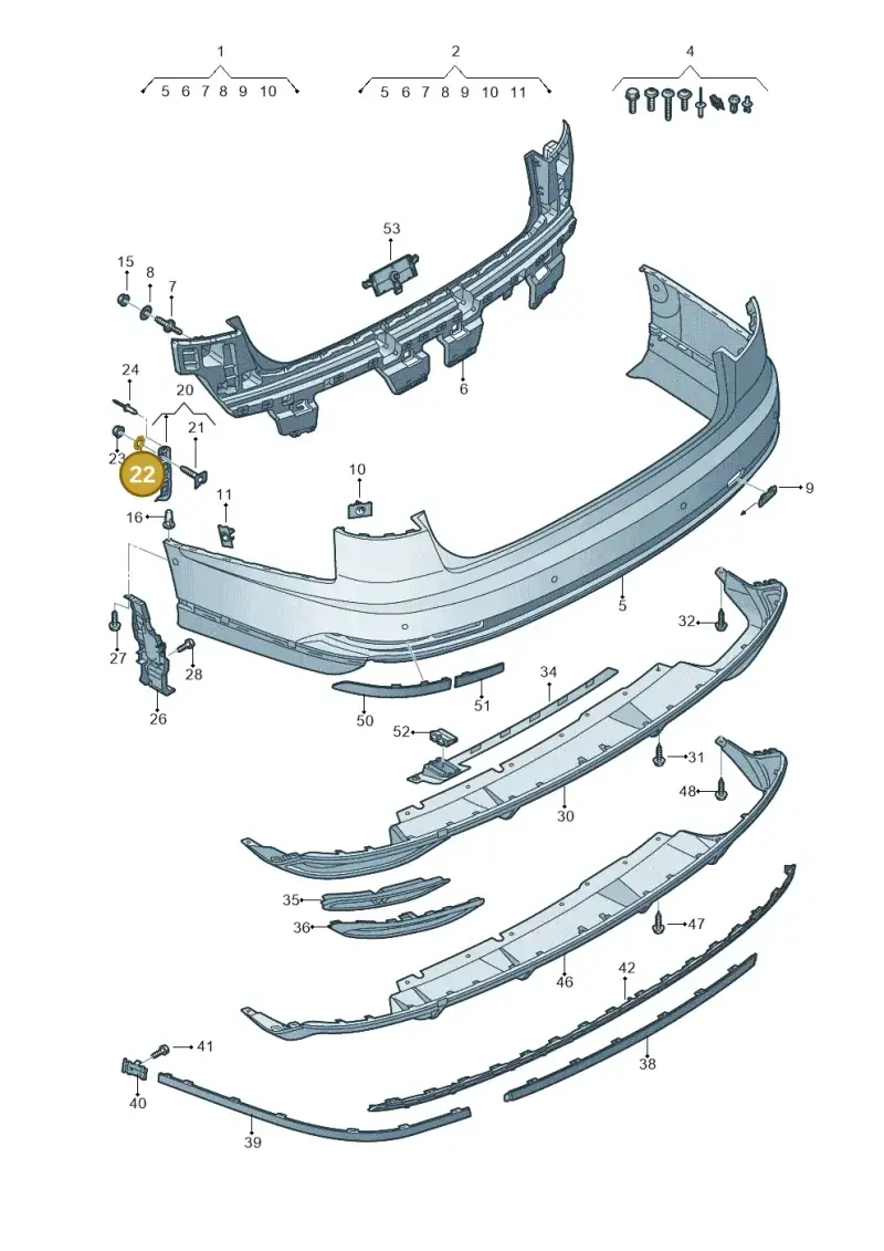 4B0807467B — Audi A8L (2017-2022) diagram 838807080, position 22