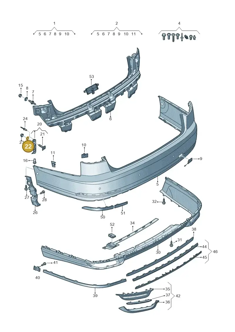 4B0807467B — Audi A8L (2017-2022) diagram 838807700, position 22
