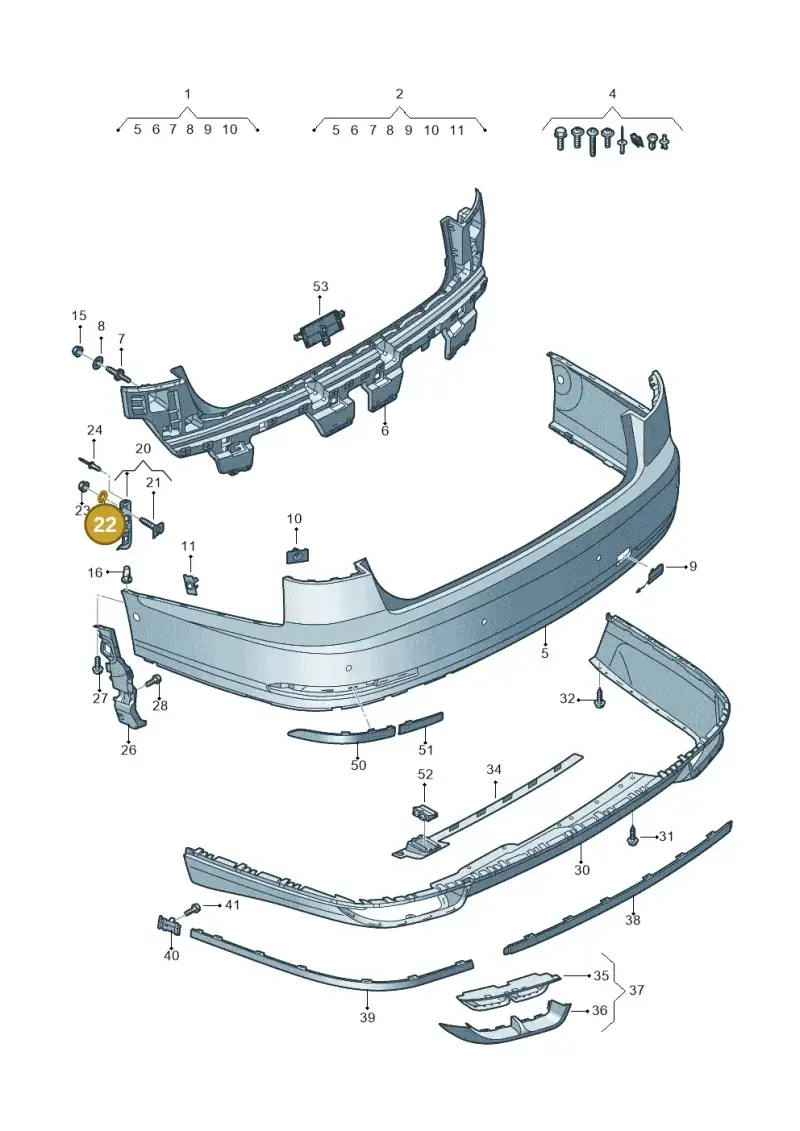 4B0807467B — Audi A8L (2017-2022) diagram 838807600, position 22