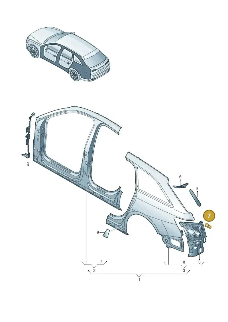 4B0837491B — Audi A6 2.0 (2018-) diagram 430809060, position 7