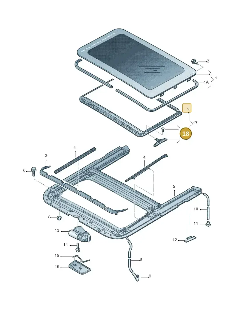 4B0877165 — Audi A3 Sportback (2008-2013) diagram 412877100, position 18