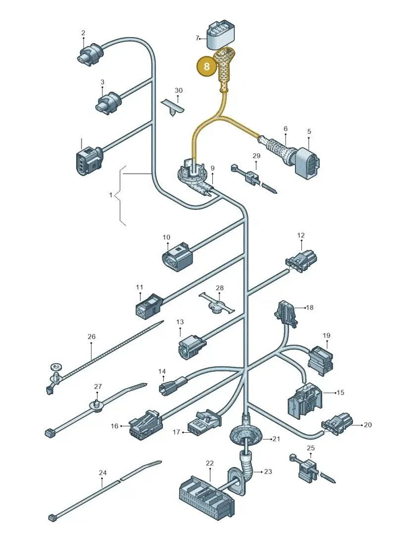 4B0906102 — Audi A8L qu. 3.0 TDI (2013-2018) diagram 696972330, position 8