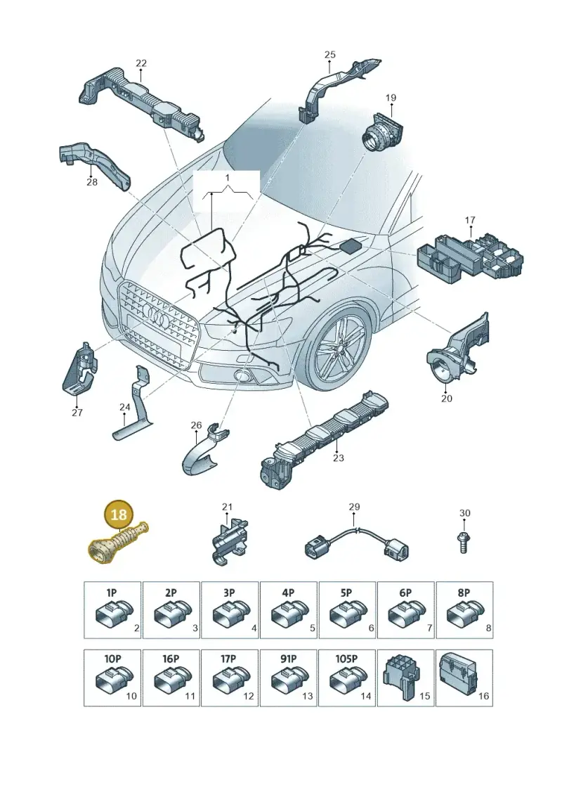 4B0906102 — Audi RS6 Avant (2013-2018) diagram 758971650, position 18