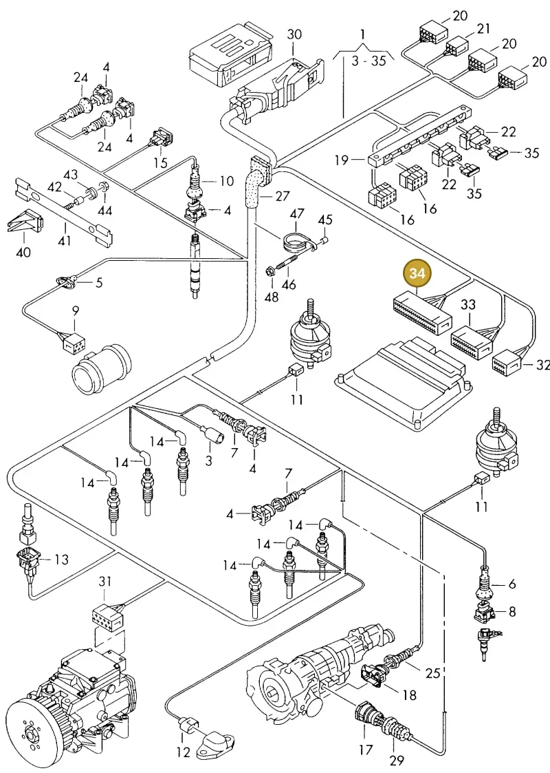 4B0906232 — Audi A8 quattro (1999-2002) diagram 152971500, position 34