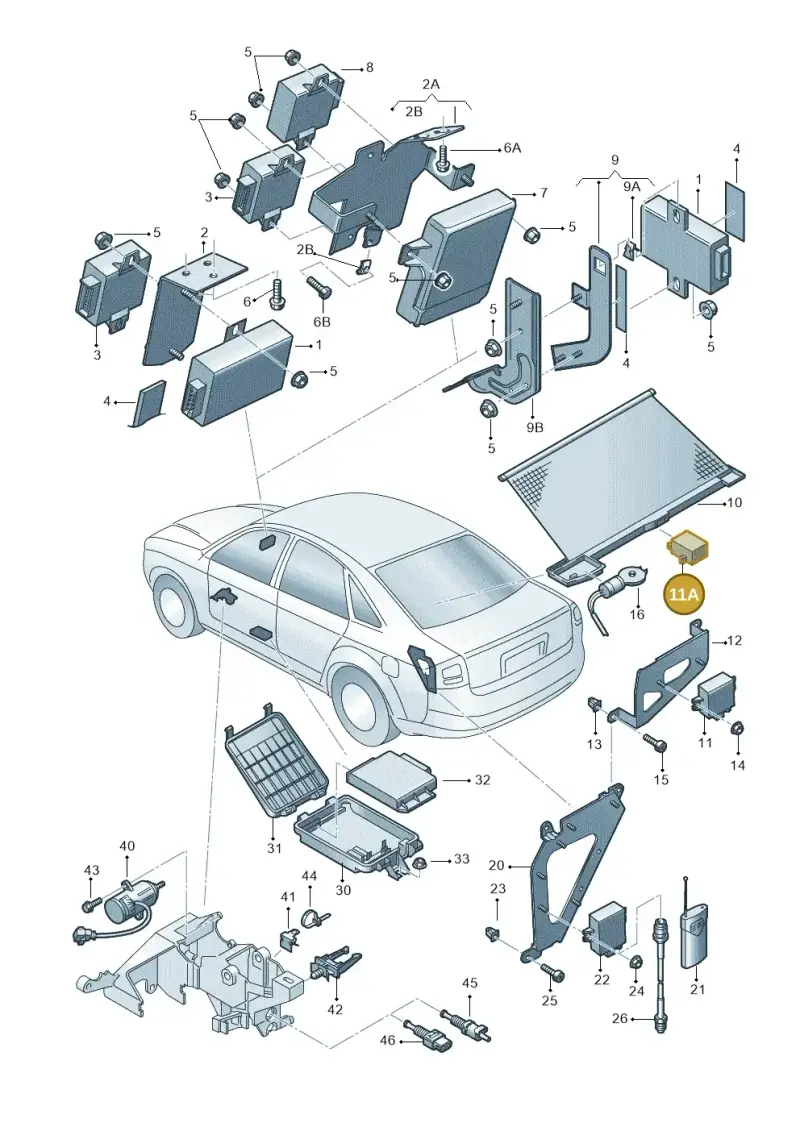 4B0907491 — Audi RS6 qu. (2003-2004) diagram 260907200, position 11A