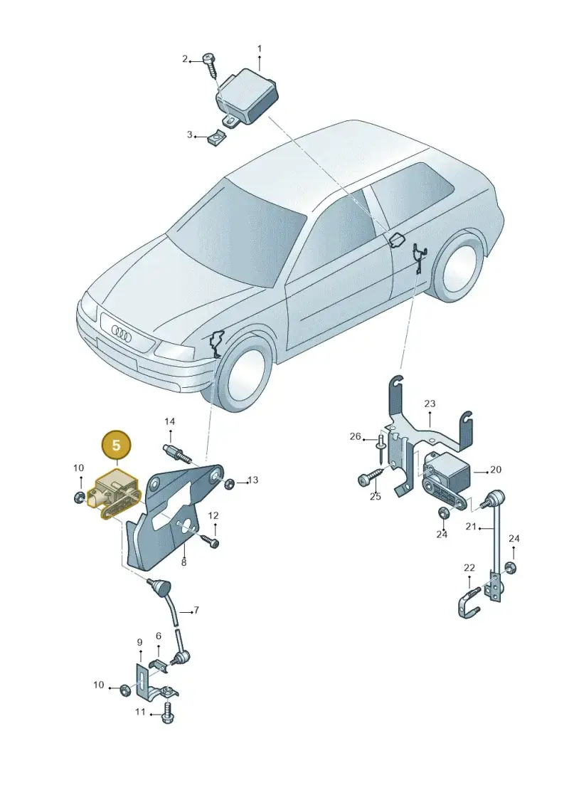 4B0907503 — Audi A3/S3/QUATTRO (2000-2003) diagram 201941250, position 5