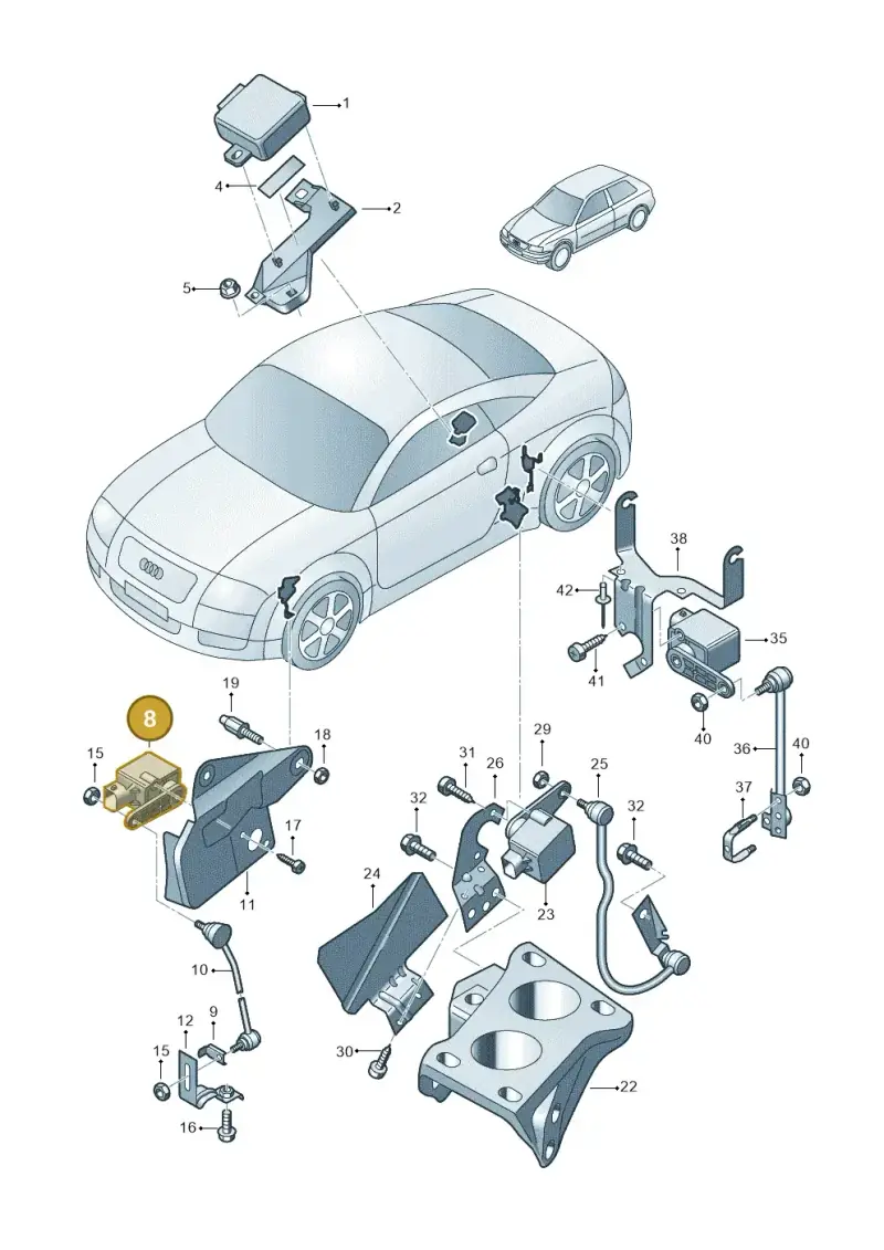 4B0907503 — Audi TT Coupe/Roadster (1999-2002) diagram 229941250, position 8
