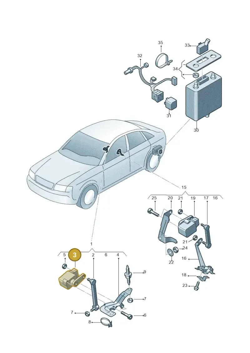 4B0907503A — Audi A6/Wagon/quattro (2001-2004) diagram 260907300, position 3