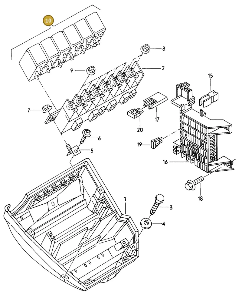 4B0955531E — Audi A8 (1996-1998) diagram 152937200, position 10