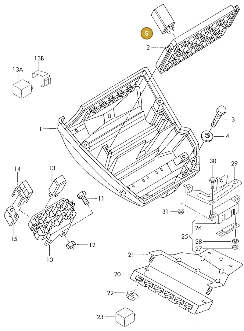 4B0955531E — Audi A8 quattro (1999-2002) diagram 152937700, position 5