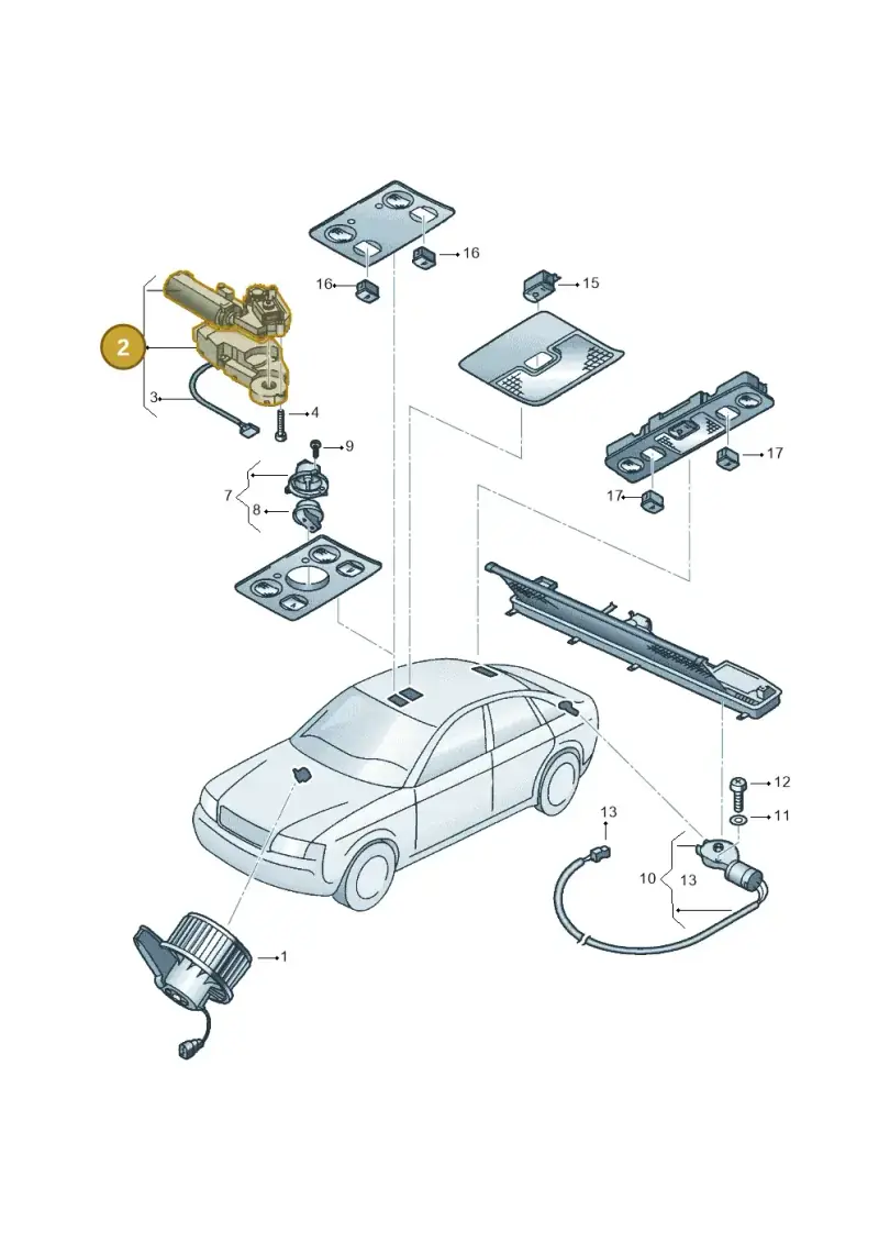4B0959591K — Audi RS6 qu. (2003-2004) diagram 260959100, position 2