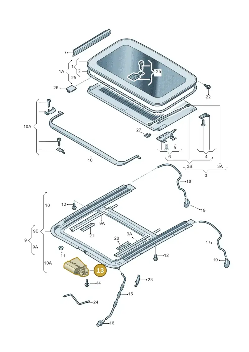 4B0959591K — Audi A6 2.7 TDI (2008-2011) diagram 448877000, position 13