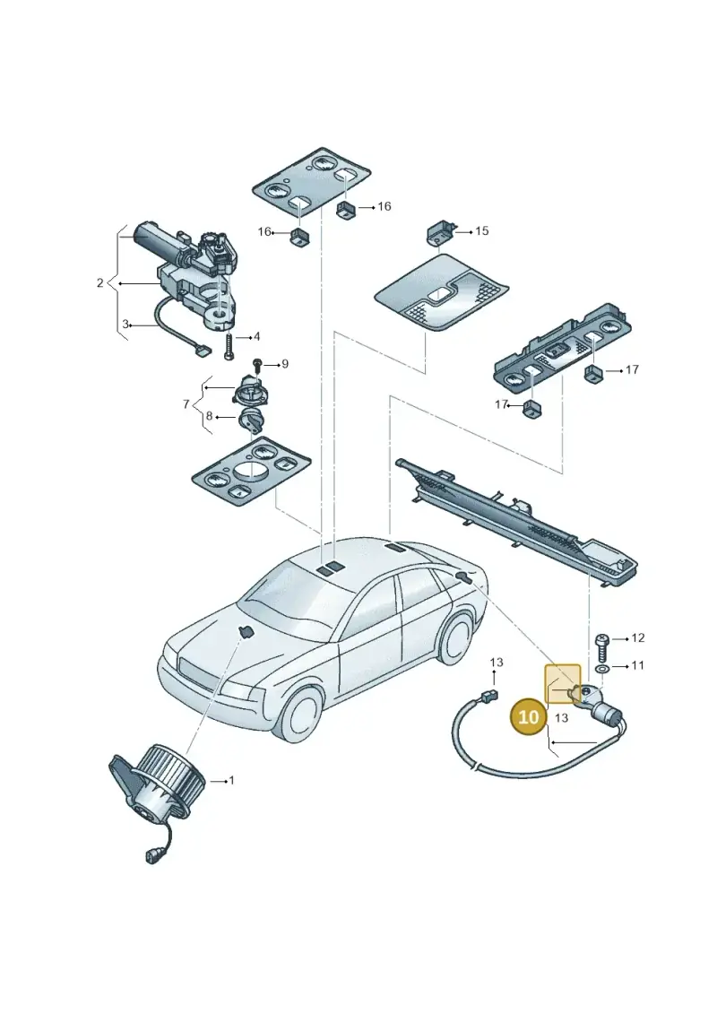 4B0959733 — Audi RS6 qu. (2003-2004) diagram 260959100, position 10