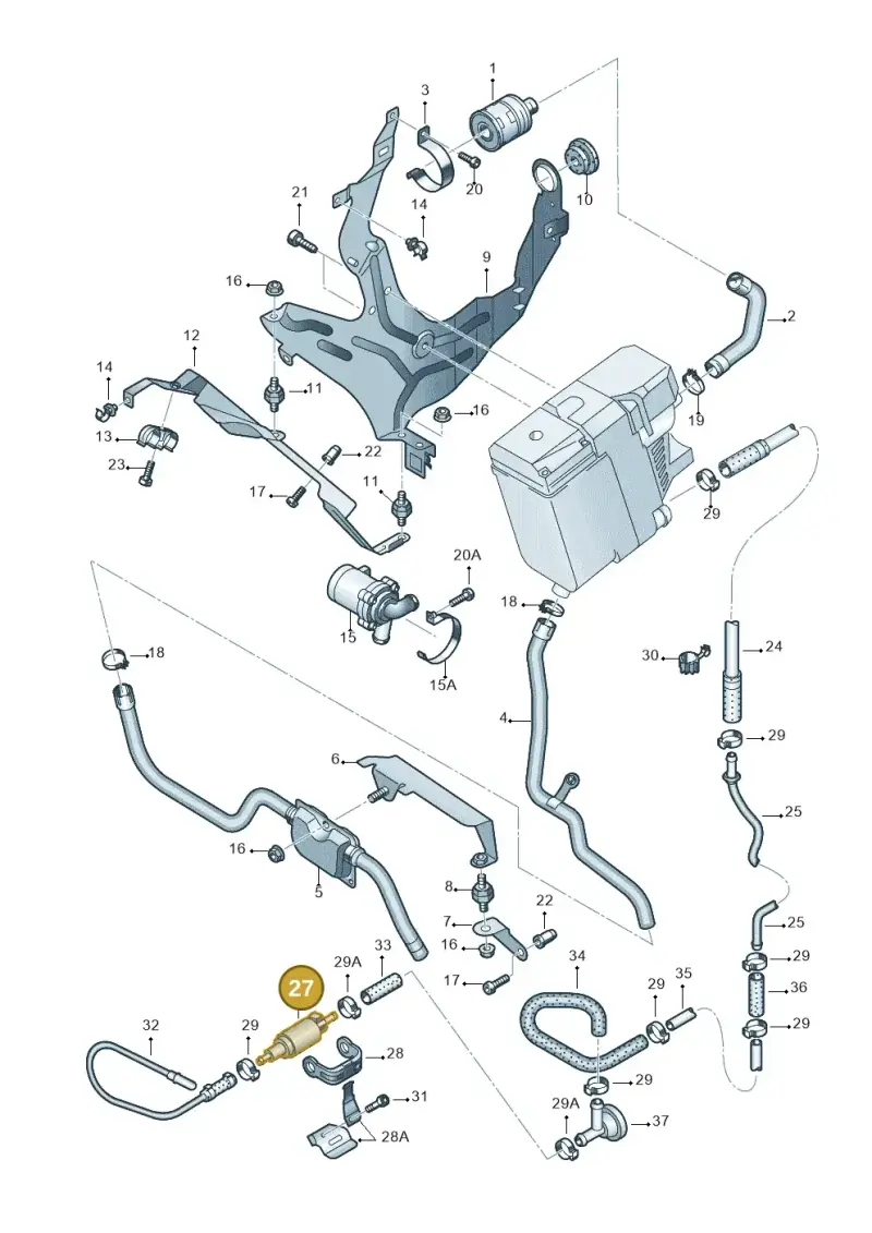 4B0963303 — Audi Q7 qu. 3.0 TDI (2009-2015) diagram 478819460, position 27