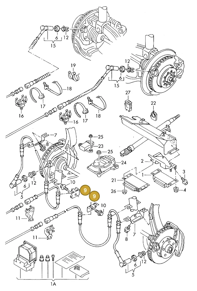 4B0971845E — Audi A8 quattro (1999-2002) diagram 152927000, position 9