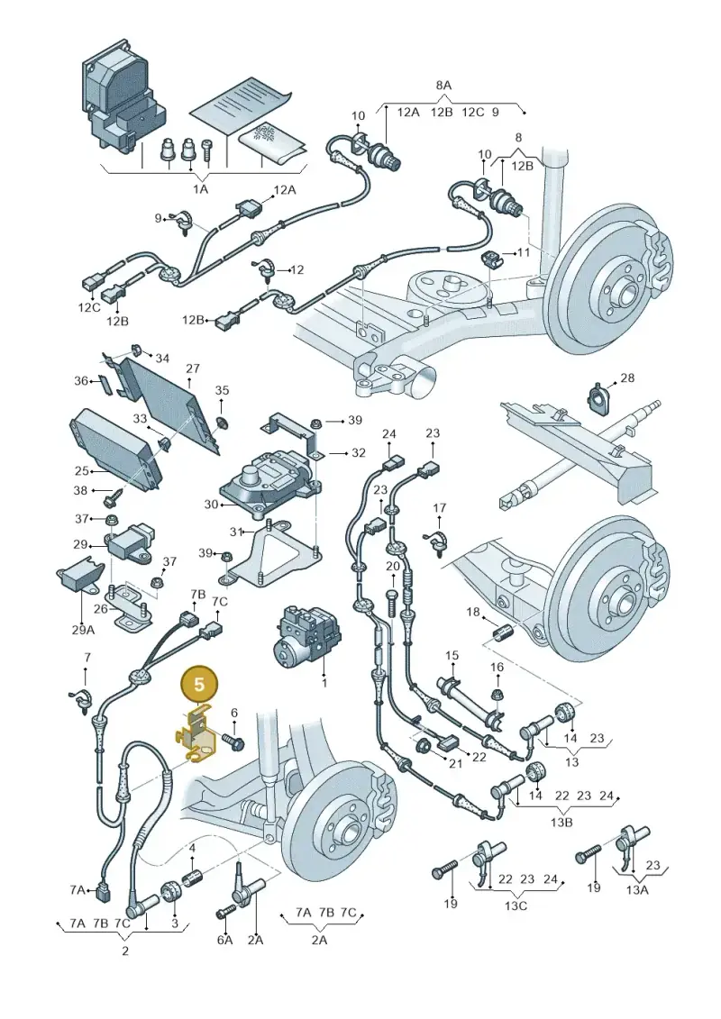 4B0971845E — Audi RS6 qu. (2003-2004) diagram 261927000, position 5