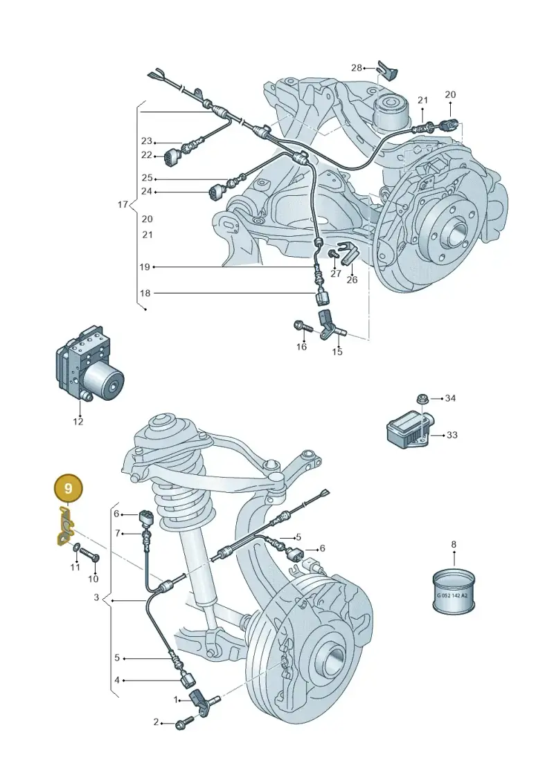 4B0971845E — Audi A6 2.7 TDI (2008-2011) diagram 448927000, position 9