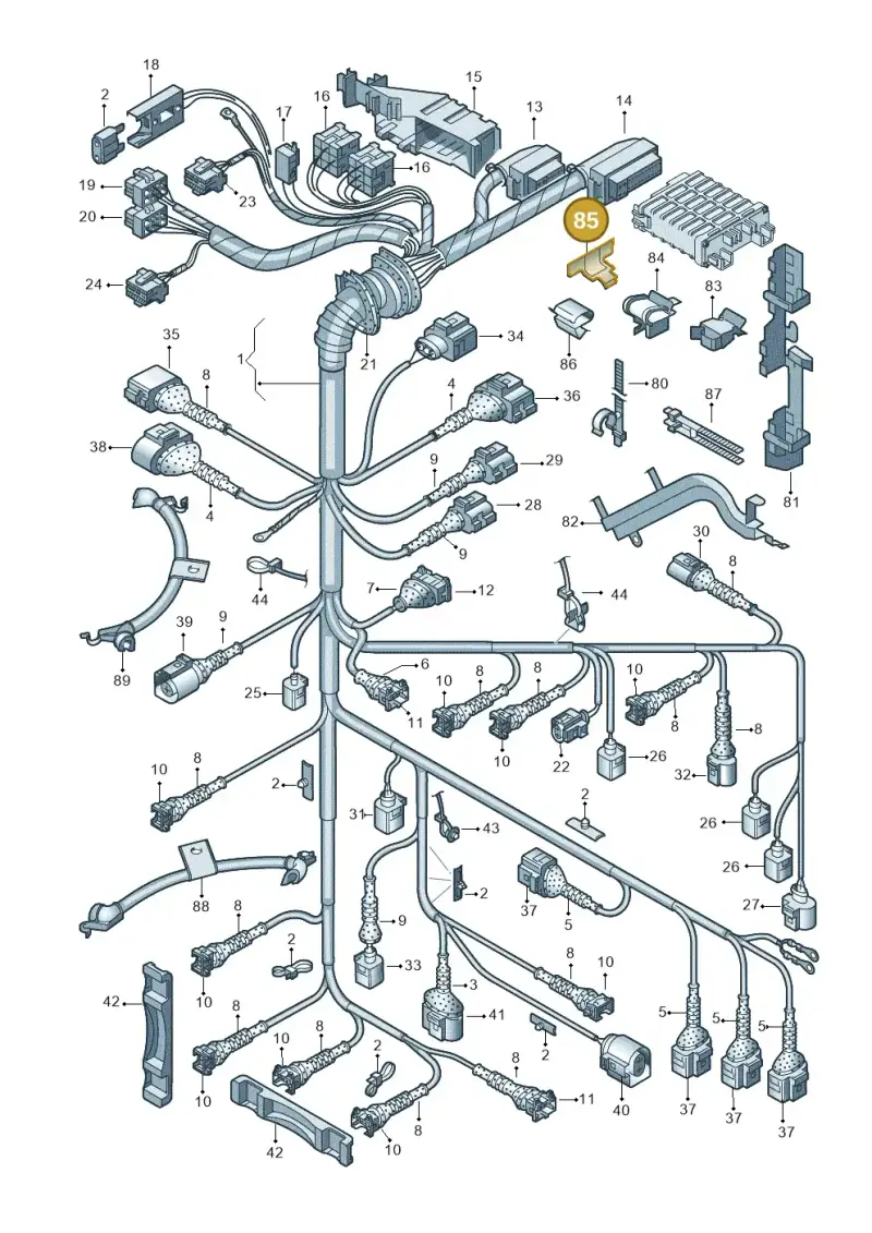 4B0971845H — Audi A4/S4 Cabrio./qu. 07> (2006-) diagram 249971180, position 85