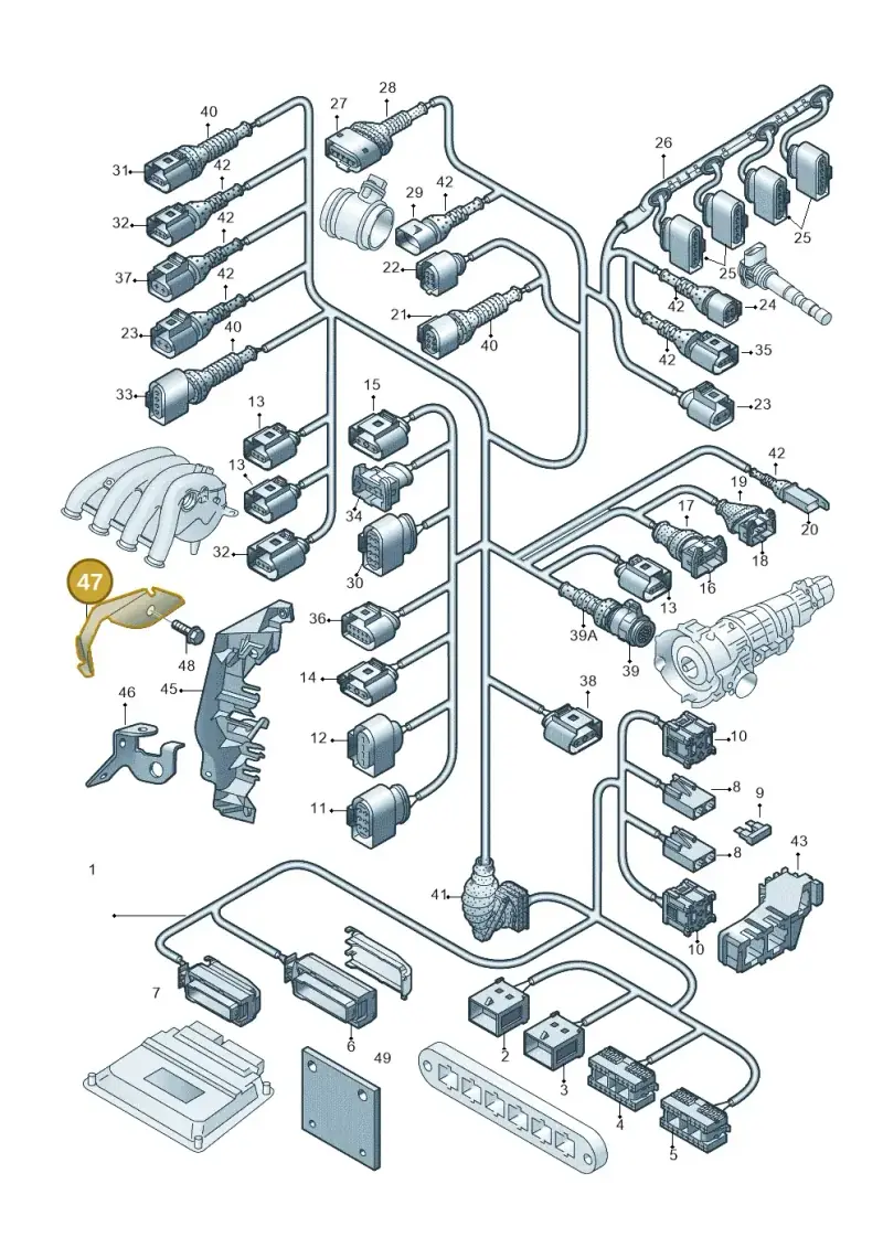 4B0971845H — Audi A4/S4 Cabrio./qu. 07> (2006-) diagram 249971200, position 47