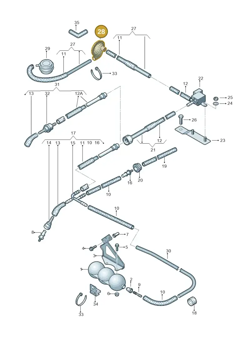 4B0971908 — Audi A6/Wagon/quattro (2001-2004) diagram 264131350, position 28