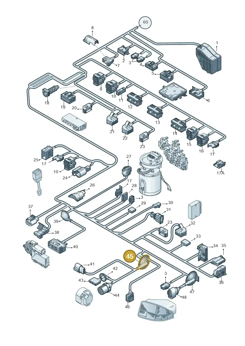 4B0971908 — Audi A4/S4 Cabrio./qu. (2002-2006) diagram 273972810, position 45