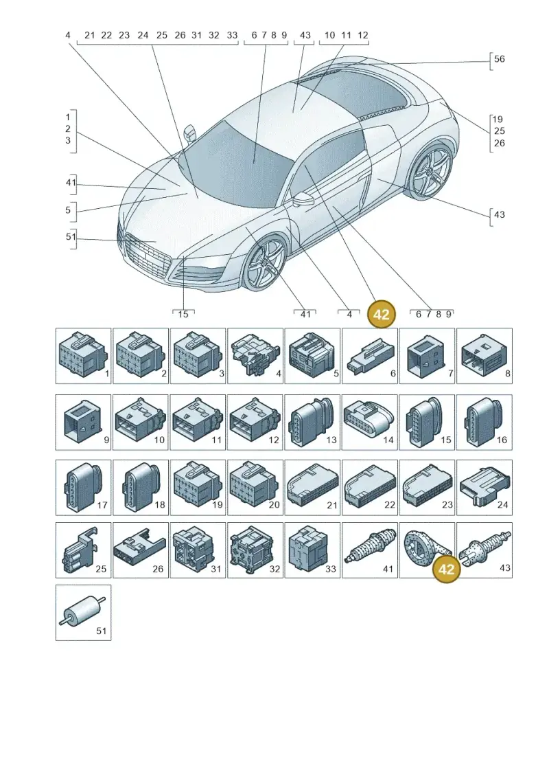 4B0971908 — Audi R8 qu. 5.2 (2012-2015) diagram 752971790, position 42