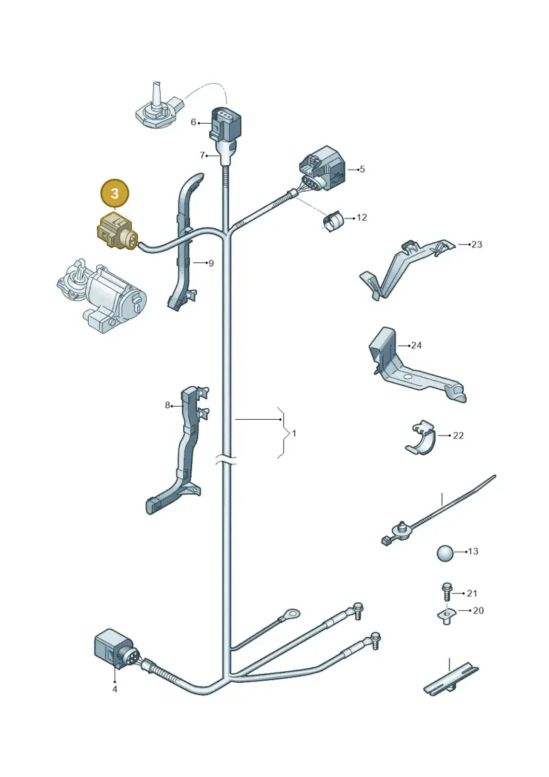 4B0971955 — Audi TT Coupe/Roadster 08> (2007-) diagram 609971700, position 3