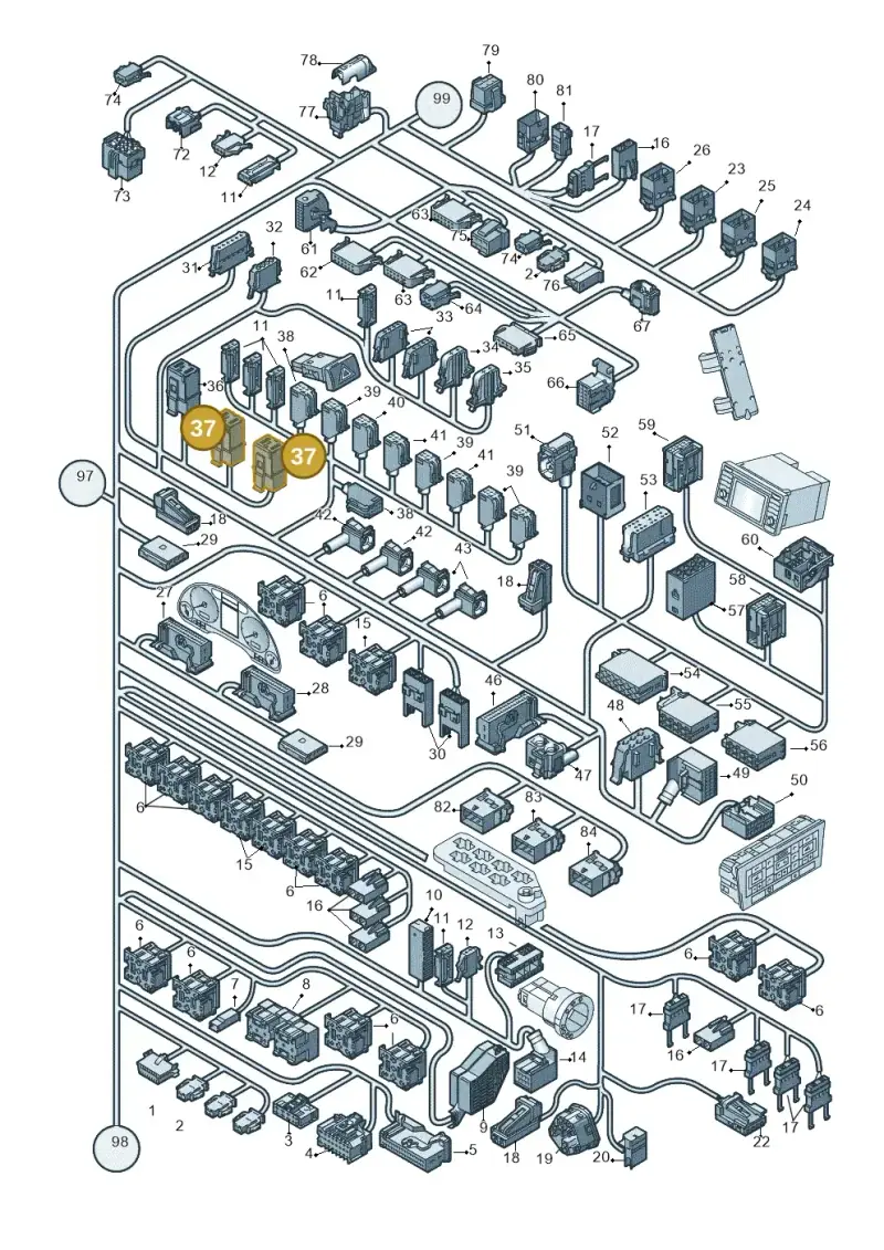 4B0971959 — Audi RS4 qu.           07> (2006-) diagram 454971820, position 37