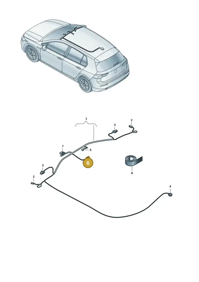 4B0971978C — Volkswagen Golf (2019-2025) diagram 5h0972030, position 6