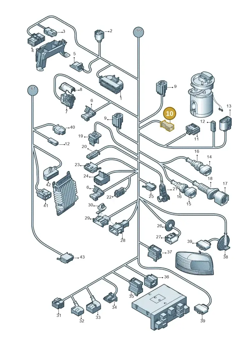 4B0971992 — Audi A3 Sportback (2008-2013) diagram 646971840, position 10
