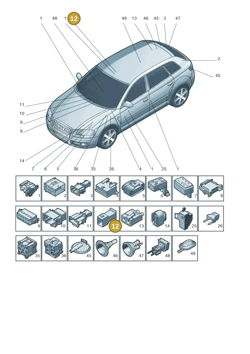 4B0971992 — Audi RS3 Sportback (2011-2012) diagram 720971790, position 12