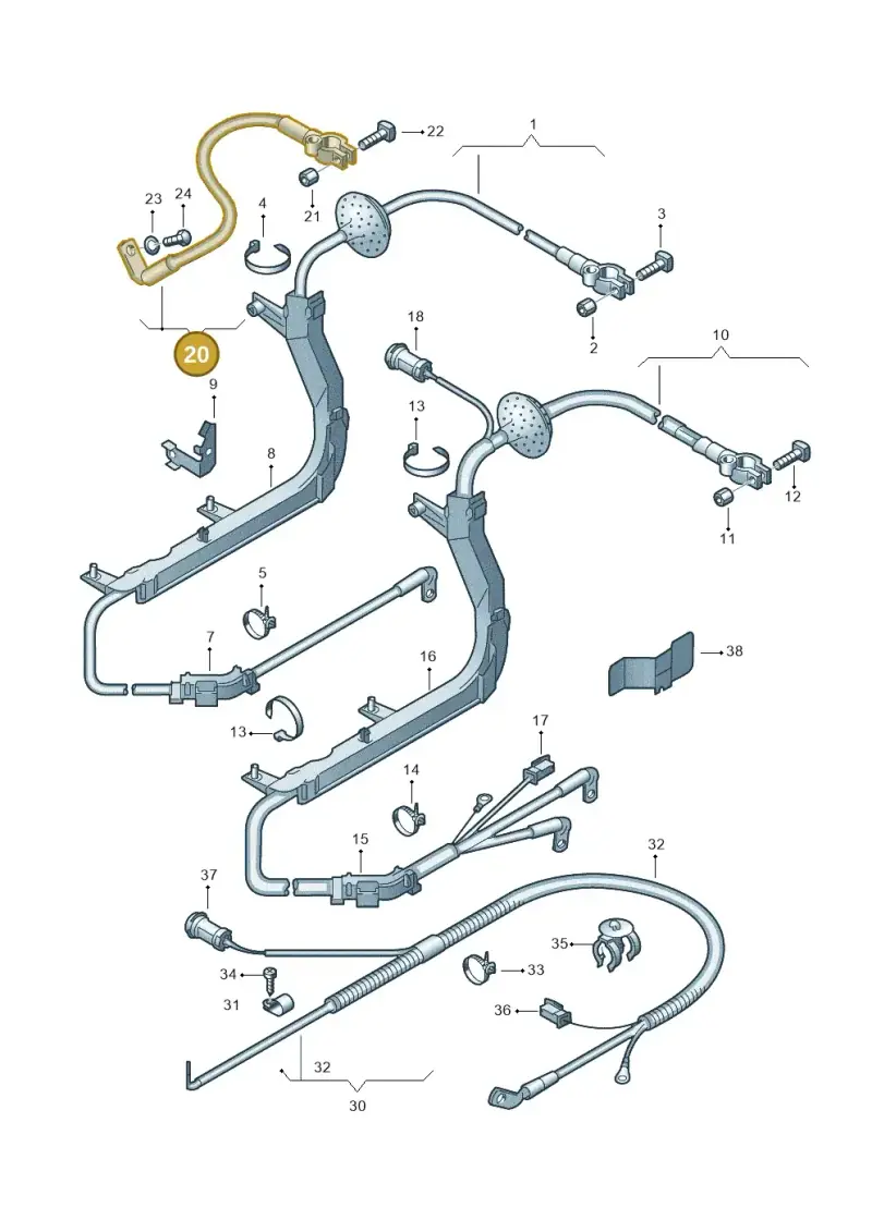 4B0971998C — Audi A4     F>8D-W-.. (1995-1997) diagram 156972040, position 20