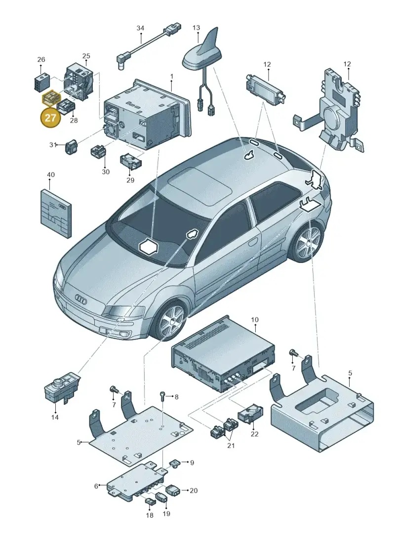 4B0972643 — Audi A3/S3/quattro (2005-2007) diagram 412035000, position 27