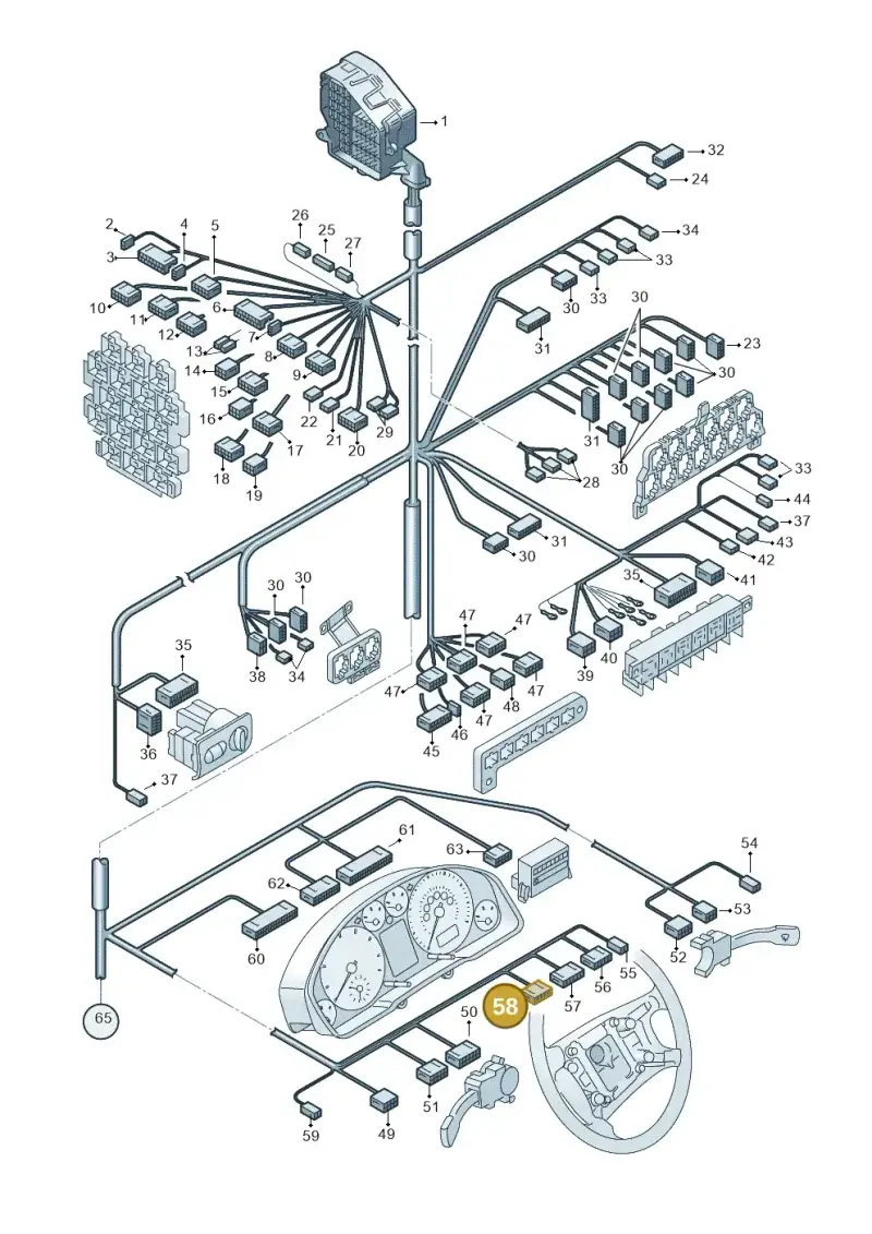 4B0973605 — Audi RS6 qu. (2003-2004) diagram 260971920, position 58