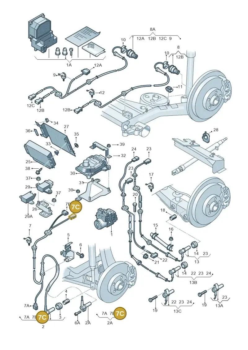 4B0973605 — Audi RS6 qu. (2003-2004) diagram 261927000, position 7C