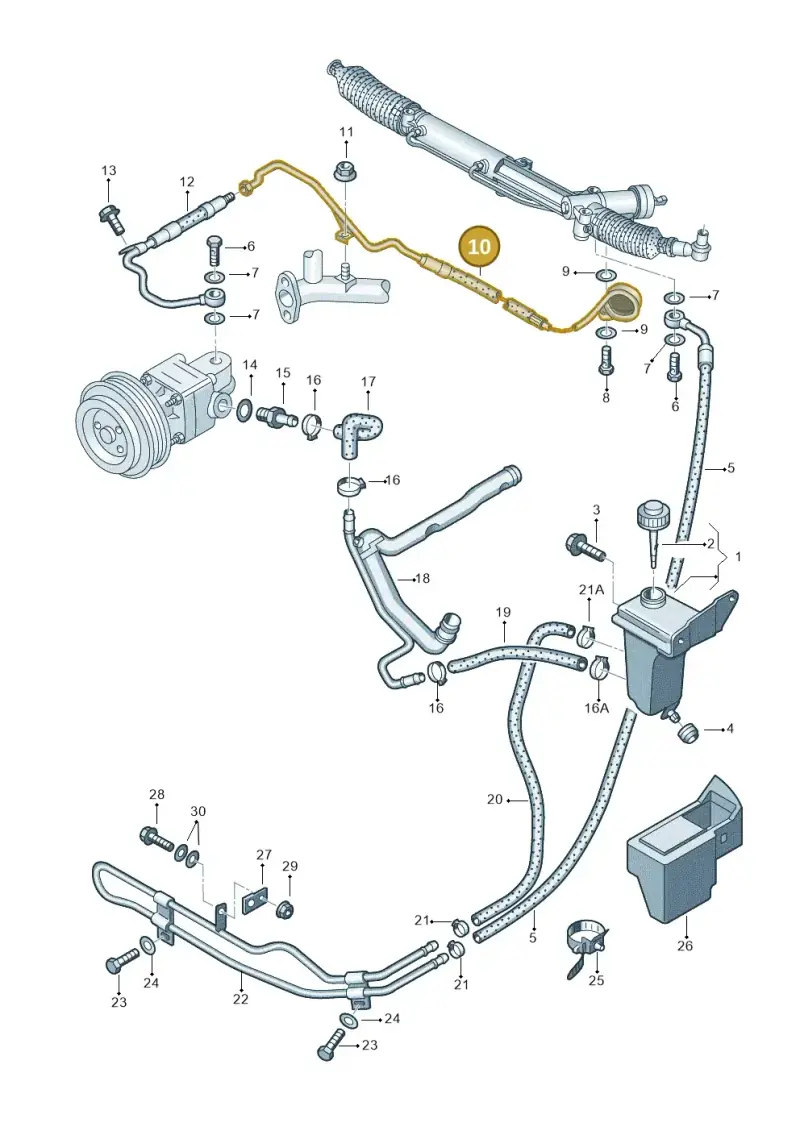 4B1422893AH — Audi A4/Avant (1999-2001) diagram 195422700, position 10