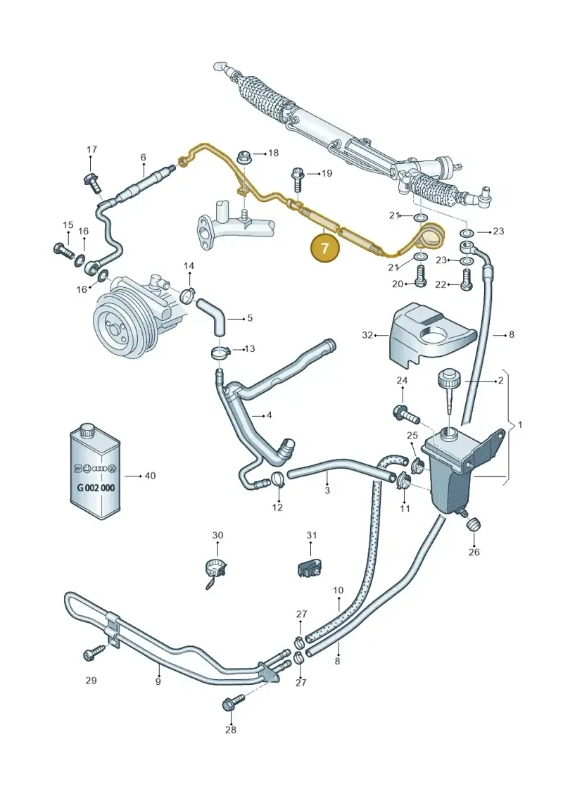 4B1422893AH — Audi A6/Wagon/quattro (2001-2004) diagram 249422600, position 7