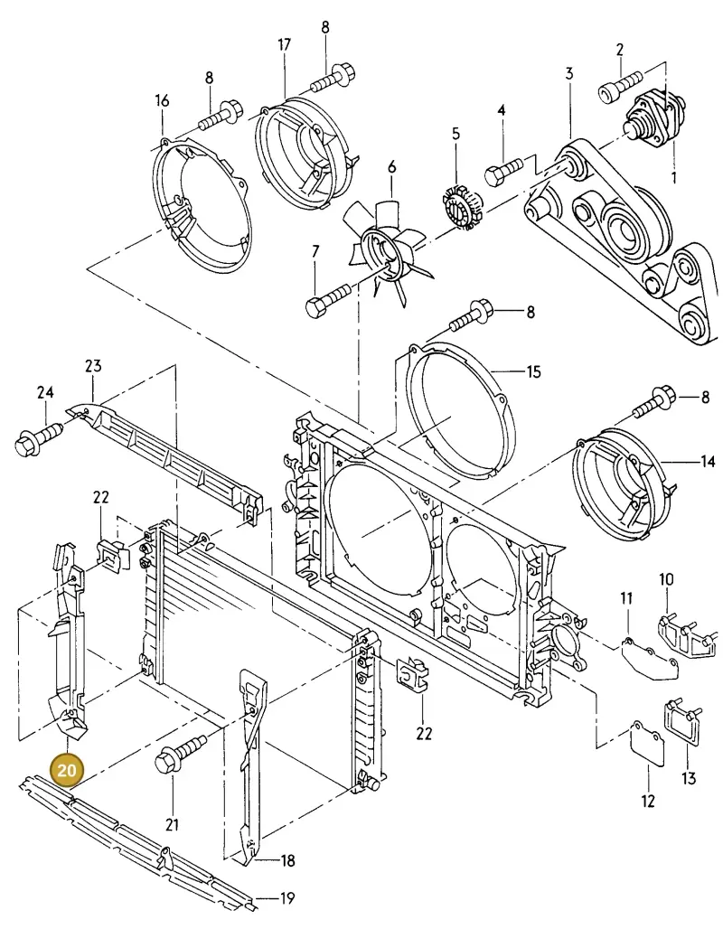 4B3121284 — Audi A6/Av.qu.F4B-W-> (1997-2001) diagram 153121950, position 20