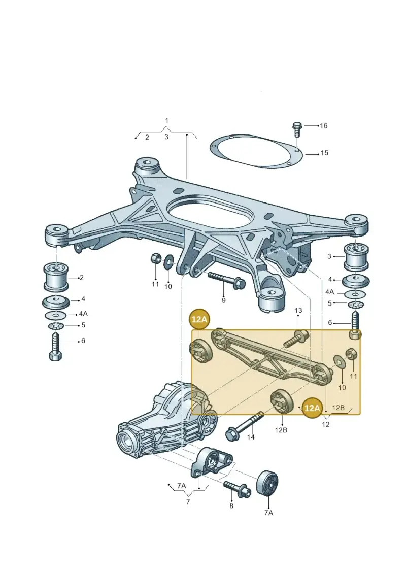 4B3599257A — Audi A8/S8/qu. lang (2003-2007) diagram 152505100, position 12A